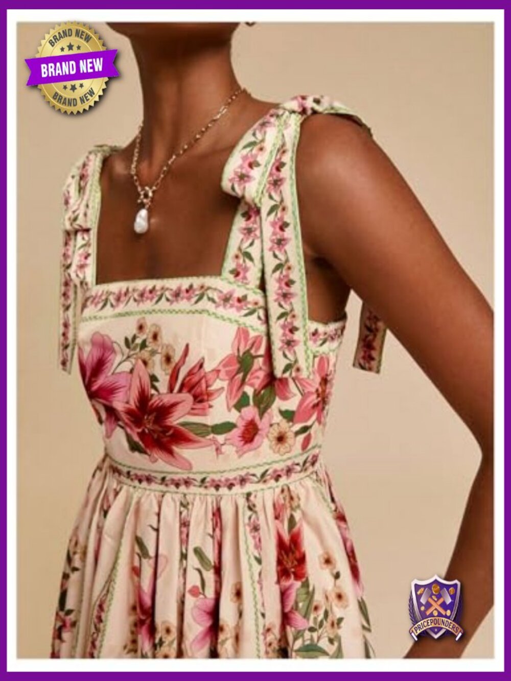 Sleeveless Floral Boho Mini Dress Square Neck Ruffle Hem Summer Casual - Picture 4 of 6